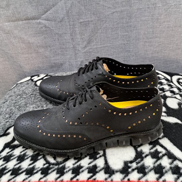 Cole Haan Zerogrand No Stitch Wingtip Oxford - C12973 Black Men's Size 10M